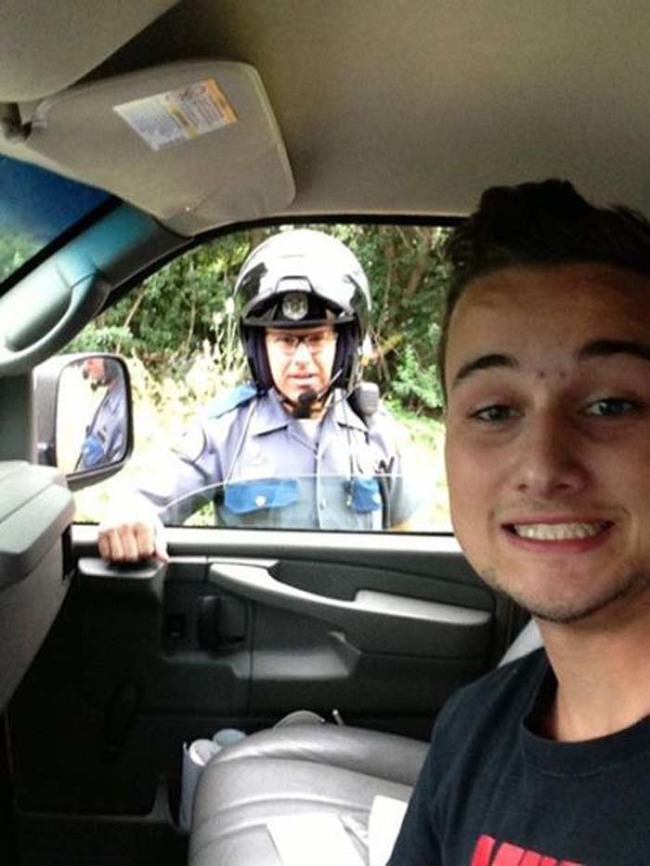 17.) Hey, officer! Smile!