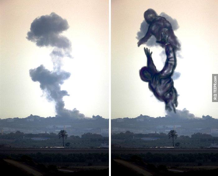gaza-israel-rocket-strike-smoke-art-24