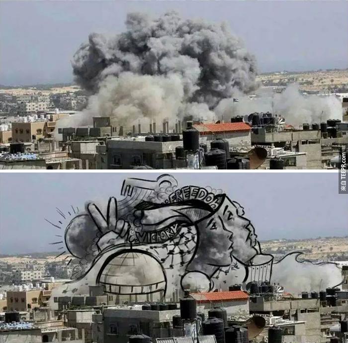 gaza-israel-rocket-strike-smoke-art-7