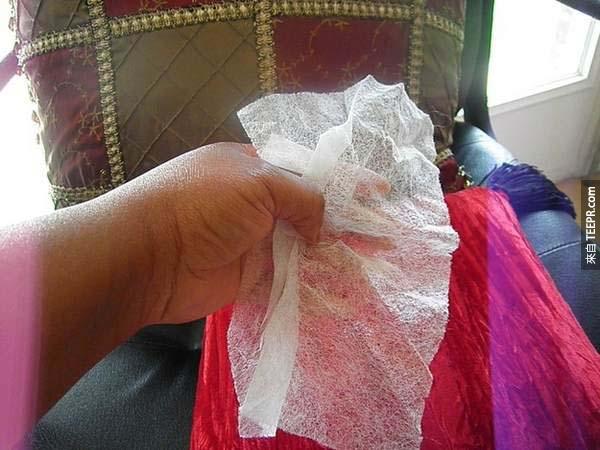 12.)善用這種 防靜電布，可以讓衣物擺脫污漬。