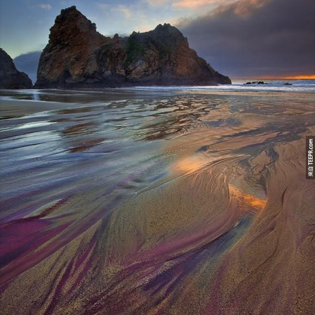 紫色沙滩