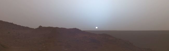 火星上的夕阳。