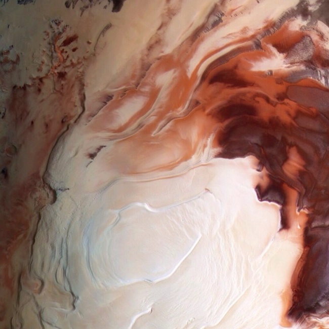 火星的南极。