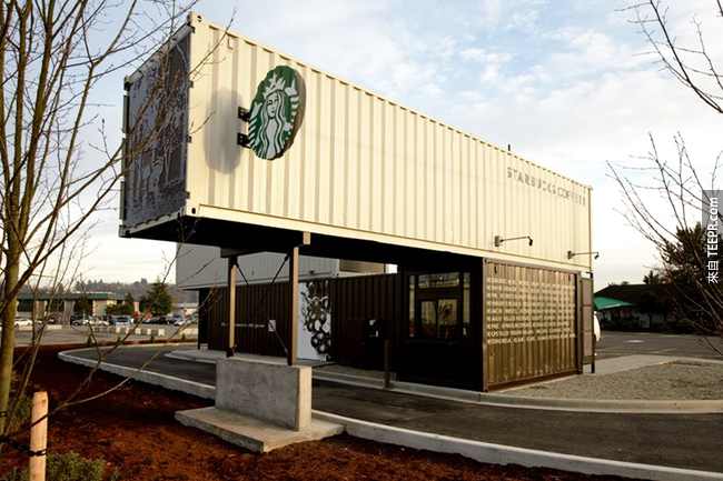 星巴克也有貨櫃咖啡廳呢！