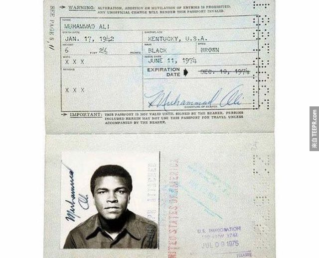 5. 穆罕默德·阿里(Muhammad Ali) 美國拳王。