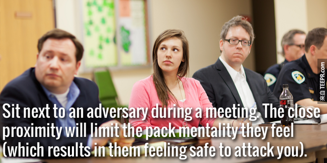 10. 在会议中，不要让你的工作对手攻击你了。