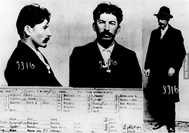 12.) 史達林（ Joseph Stalin  ）在沙皇秘密警察那裡留下了記錄，1911。