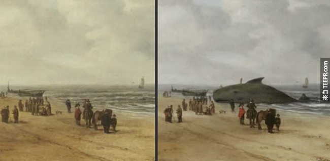 1. 在Hendrick Van Anthonissen畫作《Beach Scene》消失的鯨魚。