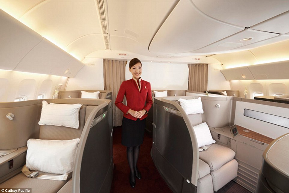 2nd place: Cathay Pacific cabin crew will serve you Krug Grand Cuvée champagne, provide pyjamas to sleep in and cook your eggs just how you like them