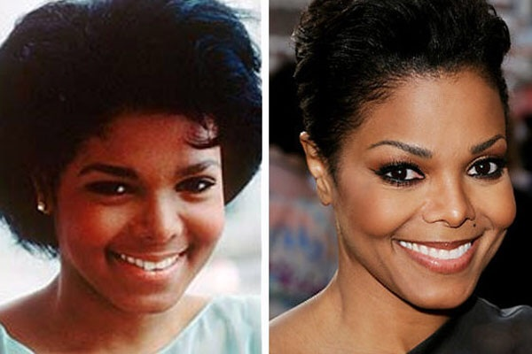 10. 珍娜·杰克森(Janet Jackson)也是差异很大啊...尤其是鼻子...