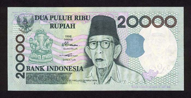 18. 印尼(Indonesia)：20,000印尼盾(Rupiah Bill)