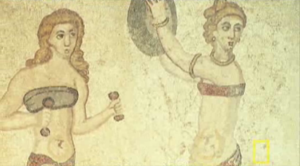 7. 因為當時尚未發明胸罩，所以古羅馬的女人會在鍛鍊的時候，用繃帶纏繞自己的胸部，維持胸部的位置。 
