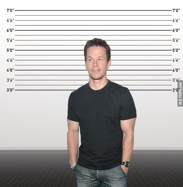 20. 马克·华伯格(Mark Wahlberg)：身高170cm