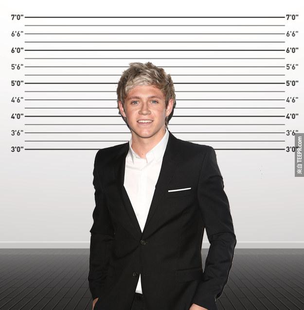 15. 一世代团体(One Direction)奈尔·霍兰(Niall Horan)：身高170cm