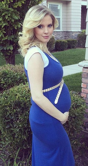 A proud mother-to-be: Mrs Gardner is pictured posing at 16 weeks' pregnant