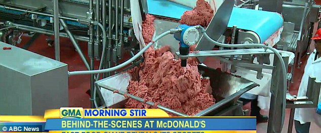 Transformation: McDonald's meat goes through a grinder 