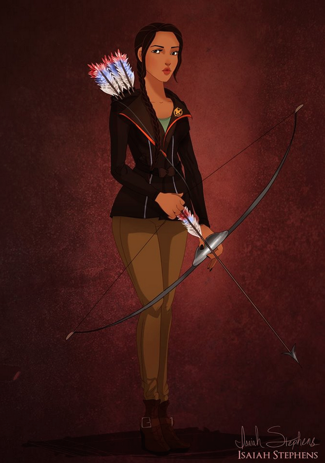 《风中奇缘》宝嘉康蒂公主 扮演《饥饿游戏》的凯妮丝 (Pocahontas as Katniss Everdeen from The Hunger Games)