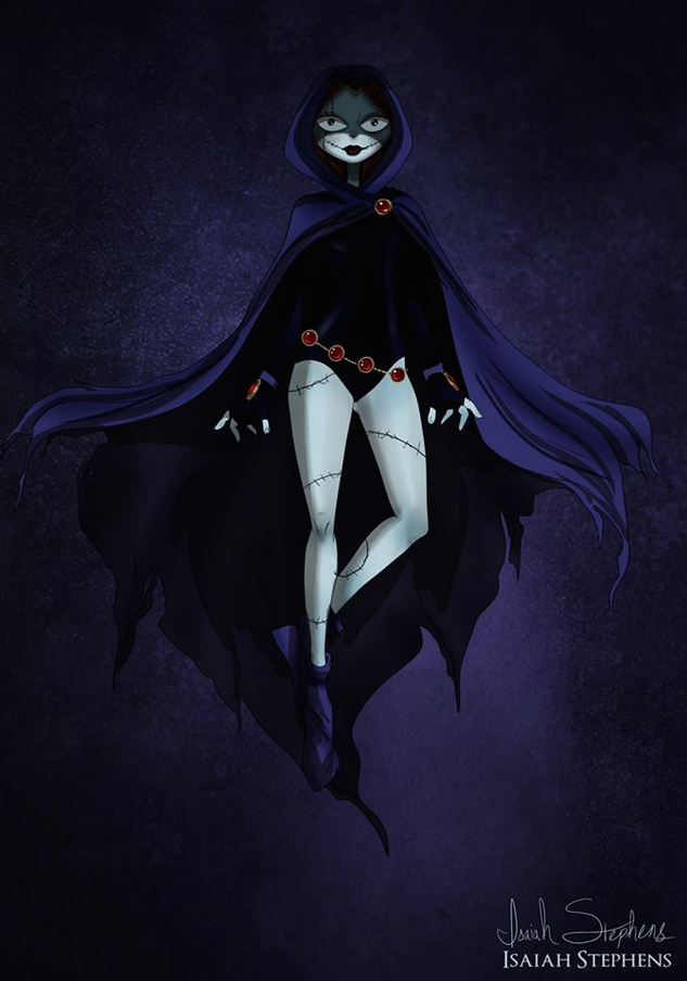 《聖誕夜驚魂》沙莉 扮演《少年悍將》的Raven (Sally from The Nightmare Before Christmas as Raven from Teen Titans)