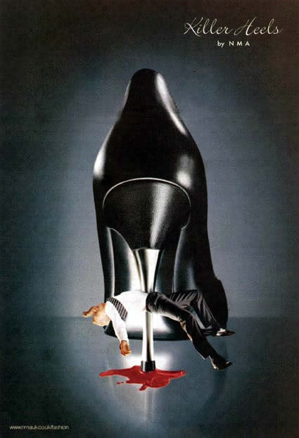 6. 恨天高(Killer Heels)的廣告(英國)：因為「輕視及模仿暴力」而被禁止。