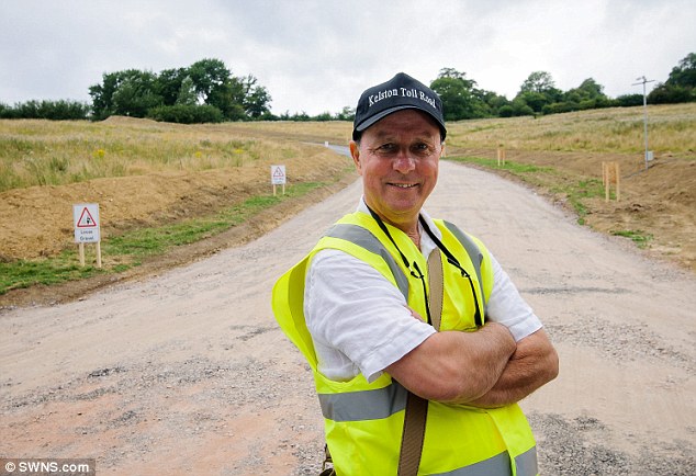 Mike Watts, 62, built a private toll road in Somerset after the A431 Kelston Road - a popular commuter route -was shut in February following a landslip