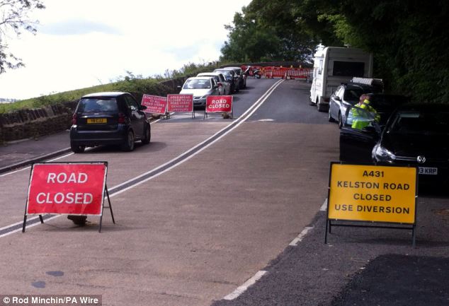 The father-of-four came up with the idea after a section of the A431 near Bath was closed following a landslide, sparking a 14-mile detour (pictured)