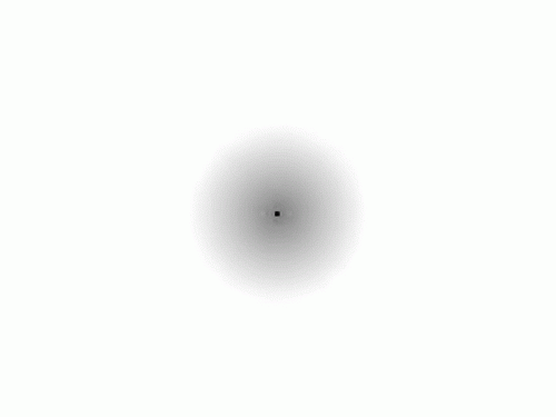 7. 当你盯着中间的黑点越久，外面的灰色地带就会消失。