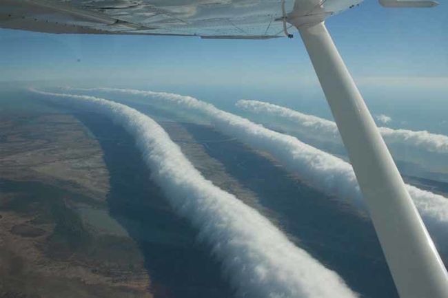 A series of roll clouds.