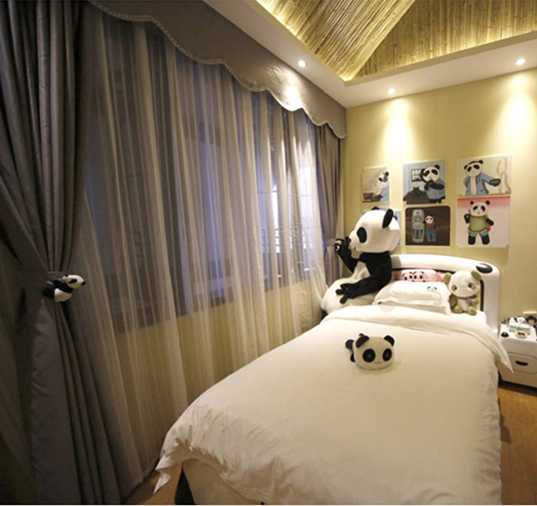 This hotel features everything panda related, including people in panda suits. We hope they leave at night. Besides the fact that everyone loves pandas, the hotel is within driving distance from the Chengdu Research Base of Giant Panda Breeding. The founder of the hotel hopes that the hotel will help visitors become aware of the need for environmental protection.
