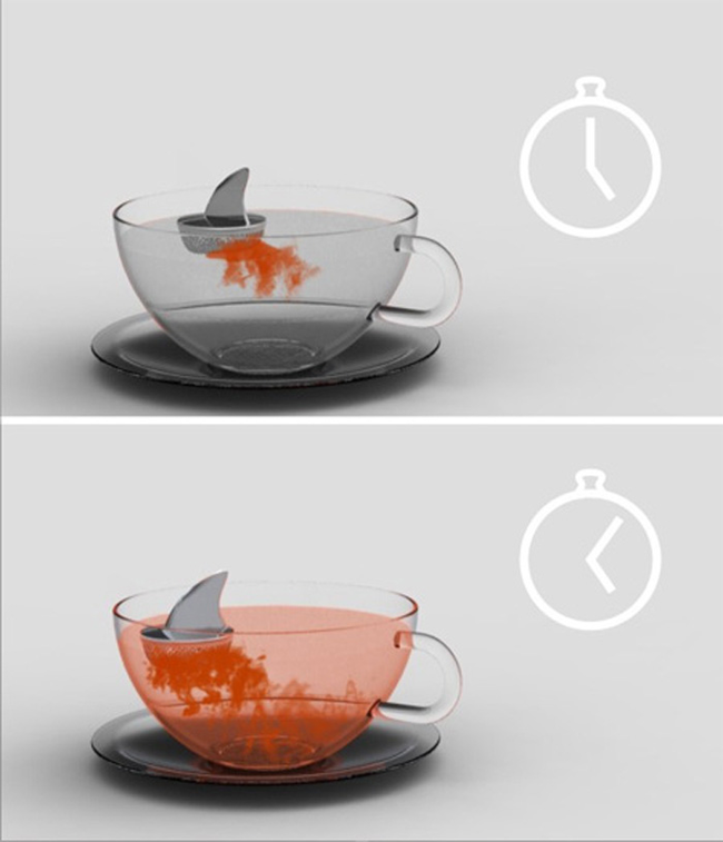 14. 鯊魚造型的泡茶器。(還能像是血染整杯茶呢！)