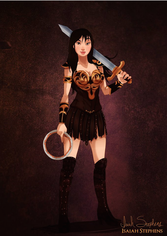 花木兰 扮演《齐娜武士公主》的齐娜 (Mulan as Xena, Warrior Princess)
