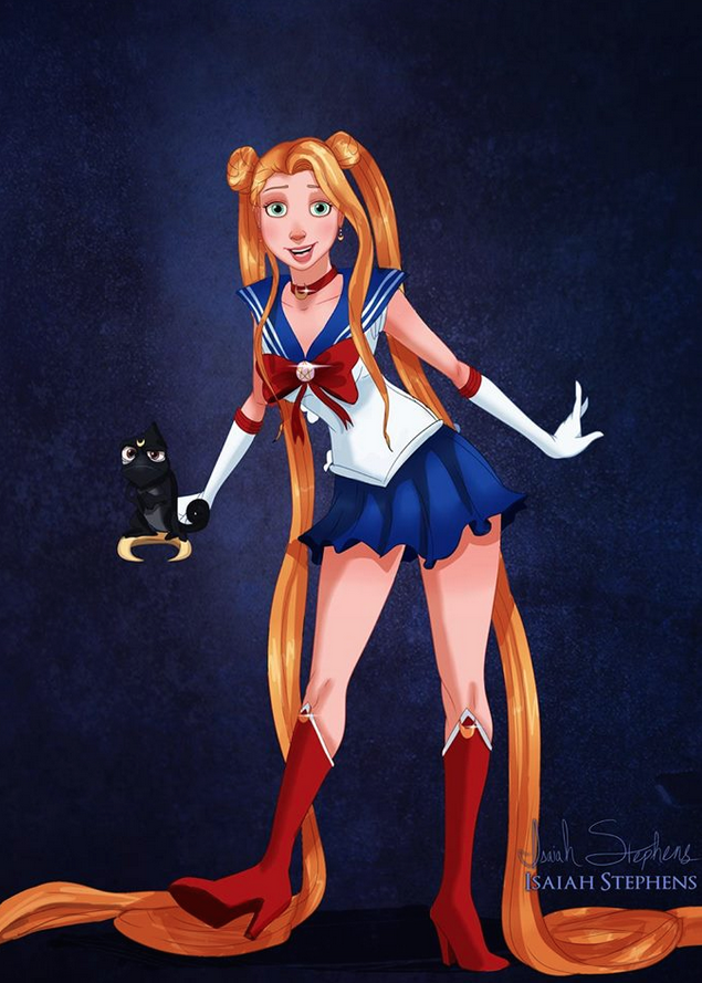 長髮姑娘 扮演 月光仙子 (Rapunzel as Sailor Moon)