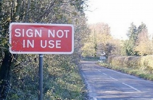 19. 這個寫著：「沒有使用的標誌」的標誌。