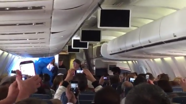 Then, according to video taken by a passenger on the plane, this happened: