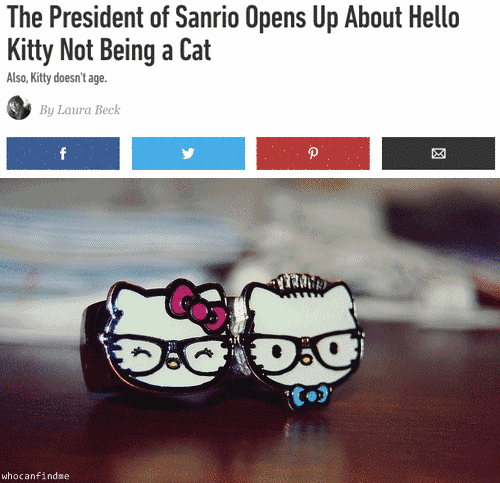 7. 當日本三麗鷗(Sanrio)表示其實Hello Kitty不是貓的時候。