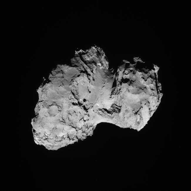 The comet from a distance, as seen by the <i>Rosetta</i> spacecraft.
