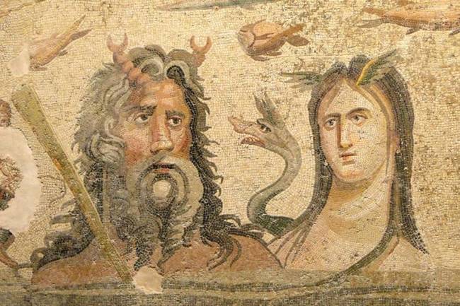 海神和他的的妹妹與妻子忒堤斯（Tethys）