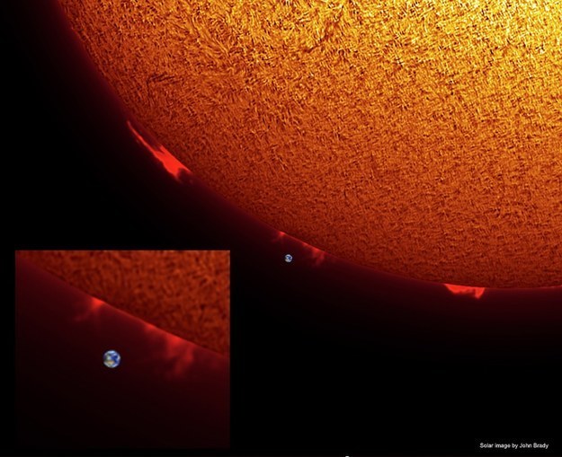 這是地球相對於太陽的大小。 有被震撼到嗎？