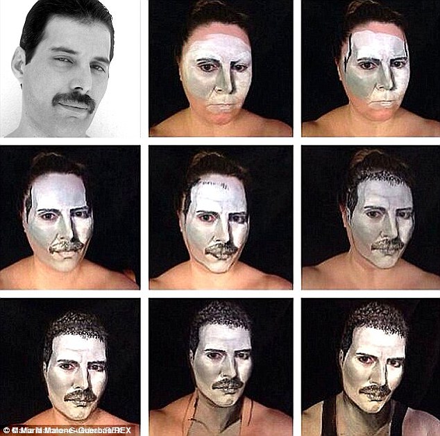 Maria has previously used her skills to transform herself into celebrities such as the late Freddie Mercury