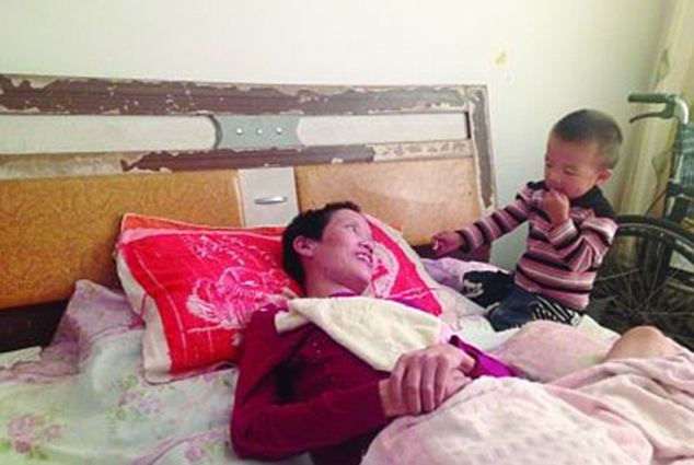 Helping out: To doctors' astonishment, she miraculously awoke to the sound of Gao's little voice in May this year