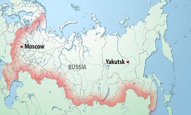 這是雅庫茨克的地理位置。