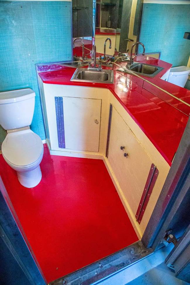 Here's the bathroom in the container house.