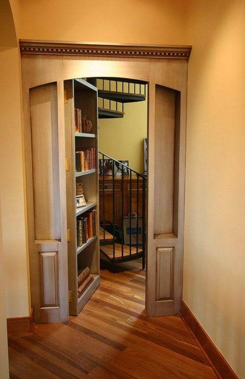3.) Swinging Bookshelf Door