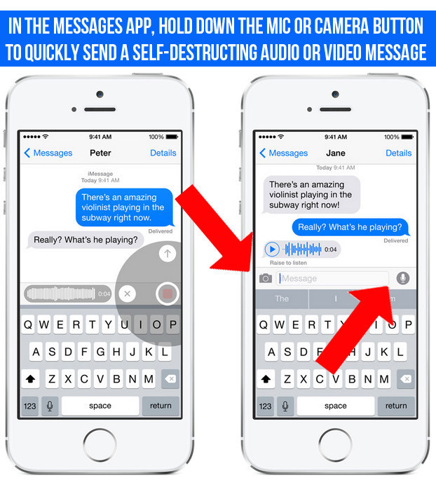 你可以直接透过iMessage传送至多2分钟长的语音讯息。
