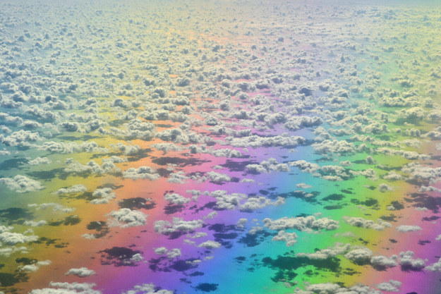 This was not a picture taken from a plane flying over a rainbow.