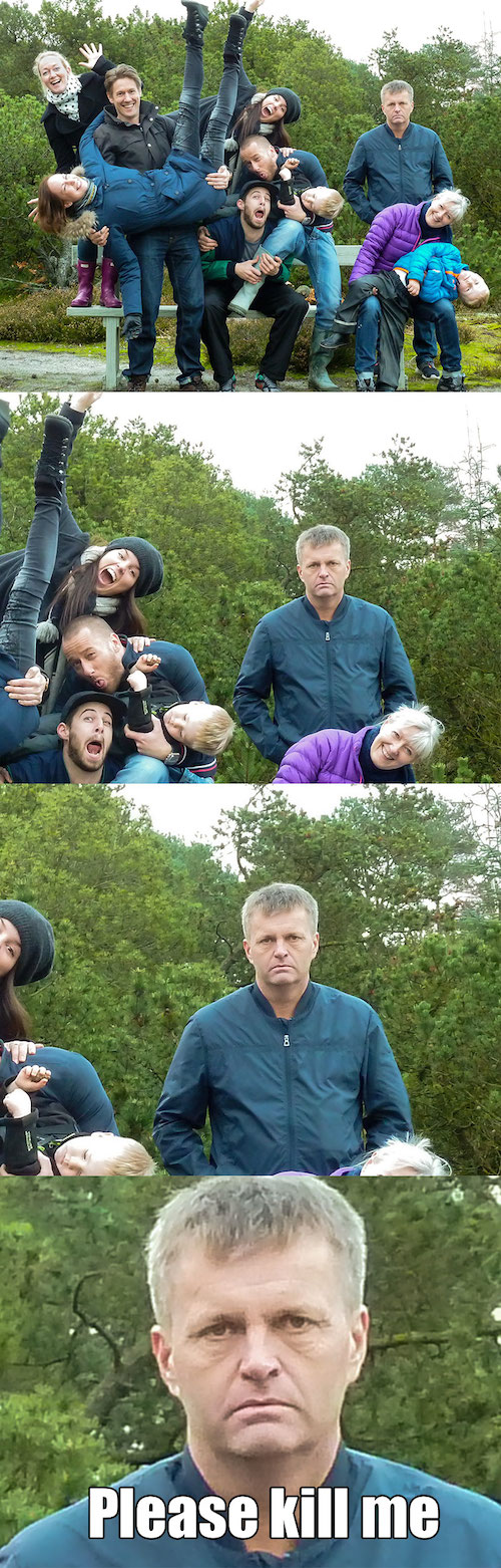 family photo gone wrong dad