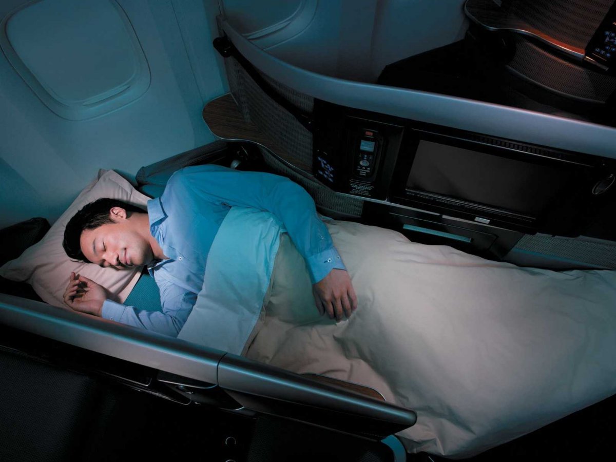 Flight attendants also give passengers a duvet and large pillow.