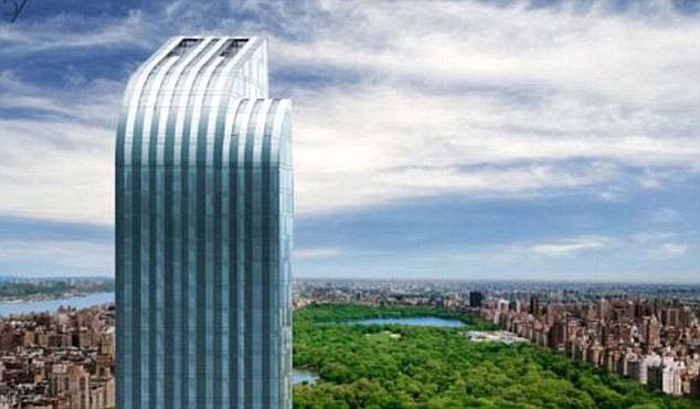 Luxury: The apartment is in the One57 tower, a 90-floor glass skyscraper