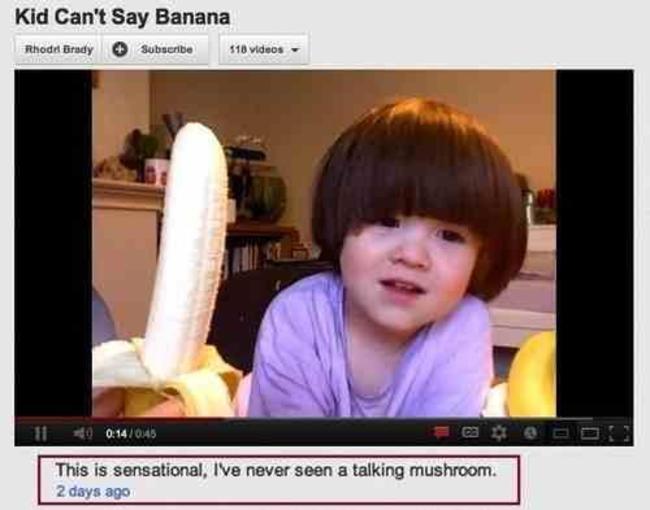 這個小孩說不出香蕉的影片
