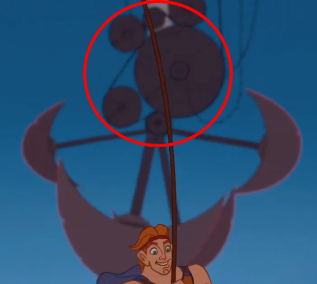 Close Up Hercules Hidden Mickey