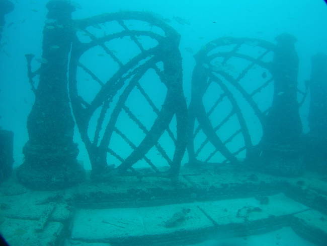 The gates to Neptune Memorial Reef, an underwater mausoleum off the coast of Florida.